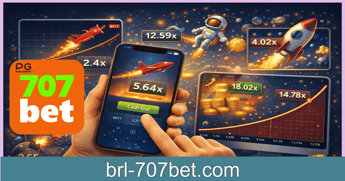 Jogo Crash 707BET com multiplicadores em tempo real no Brasil